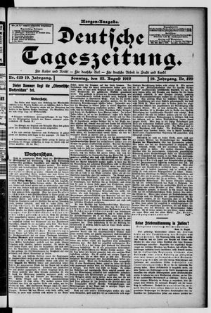 Deutsche Tageszeitung vom 25.08.1912