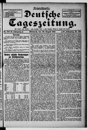 Deutsche Tageszeitung vom 28.08.1912