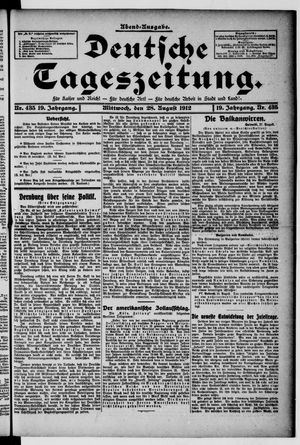 Deutsche Tageszeitung vom 28.08.1912