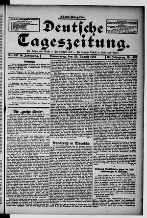 Deutsche Tageszeitung vom 29.08.1912