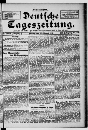 Deutsche Tageszeitung vom 30.08.1912