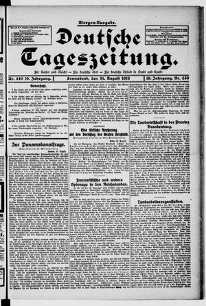 Deutsche Tageszeitung vom 31.08.1912