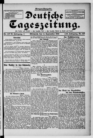 Deutsche Tageszeitung vom 04.09.1912