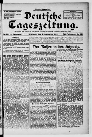 Deutsche Tageszeitung vom 04.09.1912