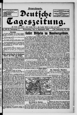 Deutsche Tageszeitung vom 05.09.1912