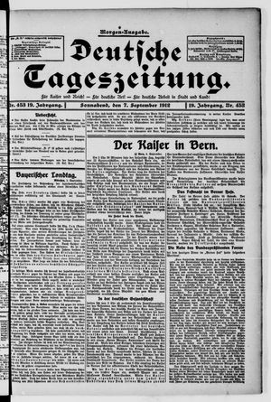 Deutsche Tageszeitung vom 07.09.1912