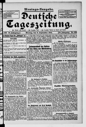 Deutsche Tageszeitung vom 09.09.1912