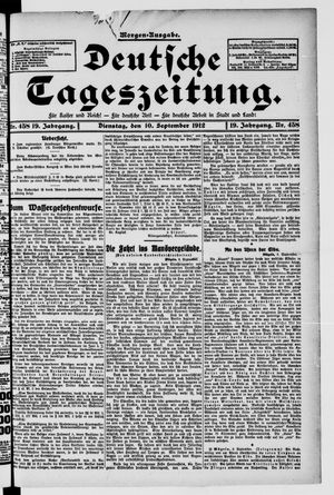 Deutsche Tageszeitung vom 10.09.1912