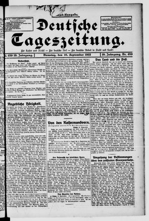 Deutsche Tageszeitung vom 10.09.1912