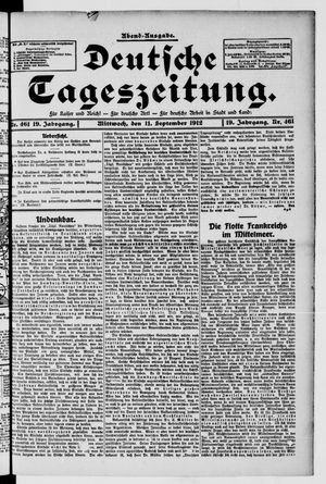 Deutsche Tageszeitung vom 11.09.1912
