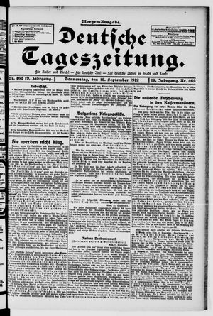 Deutsche Tageszeitung vom 12.09.1912