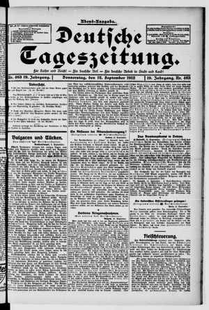 Deutsche Tageszeitung vom 12.09.1912