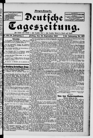 Deutsche Tageszeitung vom 13.09.1912