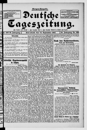 Deutsche Tageszeitung vom 14.09.1912