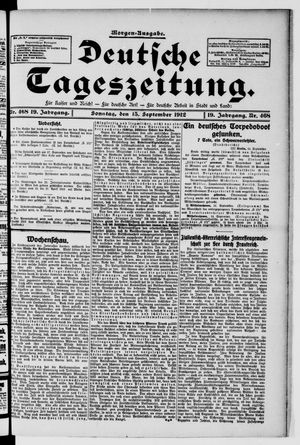Deutsche Tageszeitung vom 15.09.1912