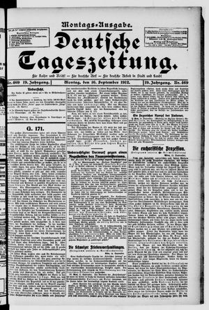 Deutsche Tageszeitung vom 16.09.1912