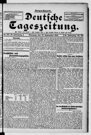 Deutsche Tageszeitung vom 17.09.1912
