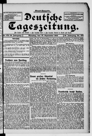 Deutsche Tageszeitung vom 17.09.1912