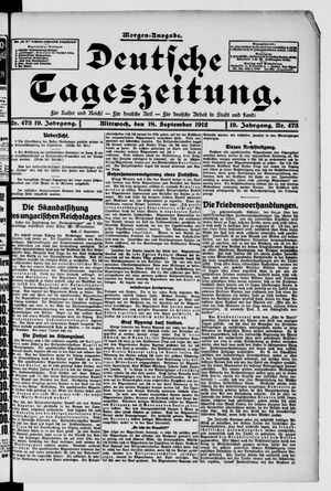 Deutsche Tageszeitung vom 18.09.1912