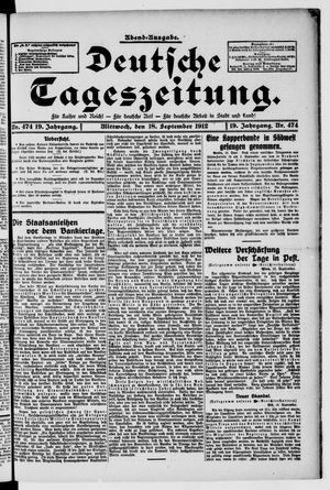 Deutsche Tageszeitung vom 18.09.1912