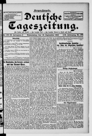 Deutsche Tageszeitung vom 19.09.1912