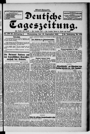 Deutsche Tageszeitung vom 19.09.1912