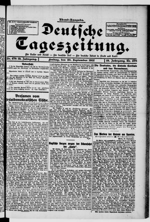 Deutsche Tageszeitung vom 20.09.1912