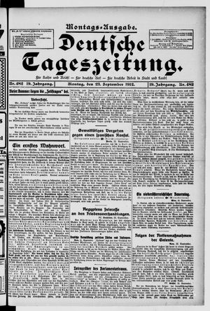 Deutsche Tageszeitung vom 23.09.1912