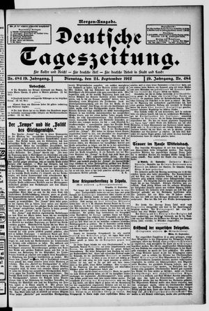 Deutsche Tageszeitung vom 24.09.1912