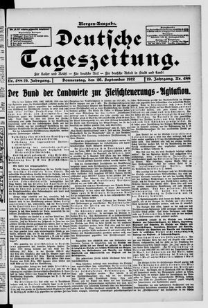 Deutsche Tageszeitung vom 26.09.1912