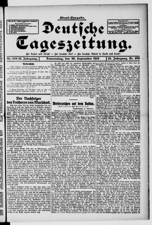 Deutsche Tageszeitung vom 26.09.1912
