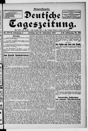 Deutsche Tageszeitung vom 27.09.1912