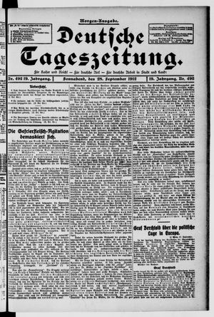 Deutsche Tageszeitung on Sep 28, 1912