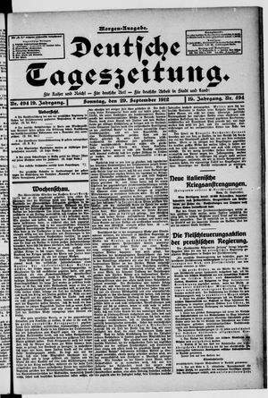 Deutsche Tageszeitung vom 29.09.1912