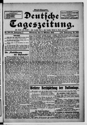Deutsche Tageszeitung vom 02.10.1912