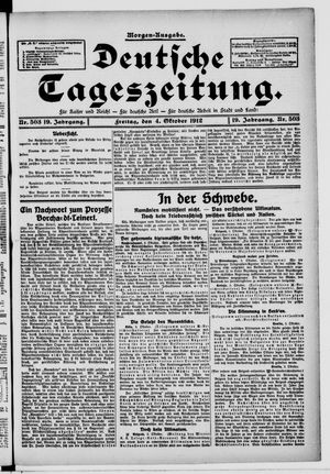 Deutsche Tageszeitung vom 04.10.1912