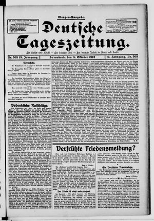 Deutsche Tageszeitung vom 05.10.1912