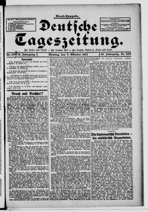 Deutsche Tageszeitung vom 07.10.1912