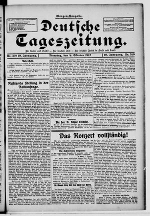 Deutsche Tageszeitung vom 08.10.1912