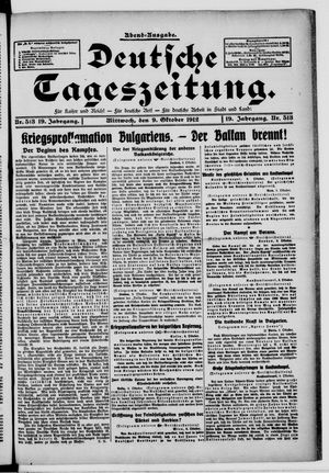 Deutsche Tageszeitung vom 09.10.1912