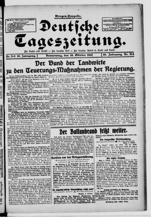 Deutsche Tageszeitung vom 10.10.1912