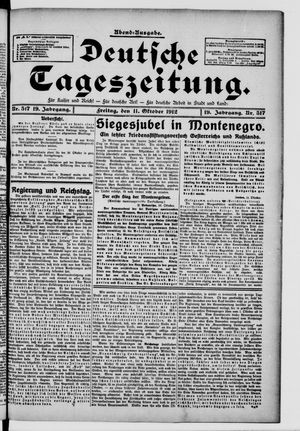 Deutsche Tageszeitung vom 11.10.1912