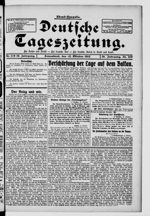 Deutsche Tageszeitung on Oct 12, 1912