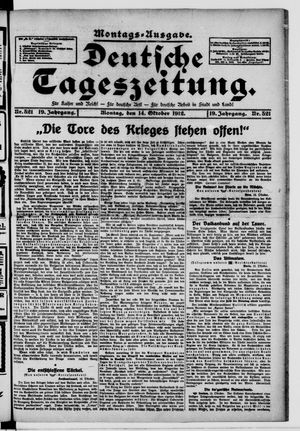 Deutsche Tageszeitung vom 14.10.1912
