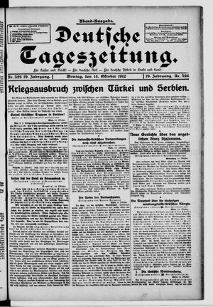 Deutsche Tageszeitung vom 14.10.1912