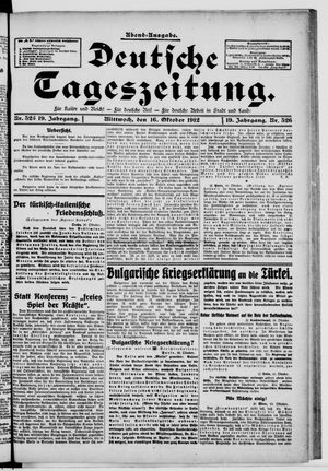 Deutsche Tageszeitung vom 16.10.1912