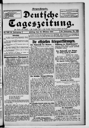 Deutsche Tageszeitung vom 18.10.1912