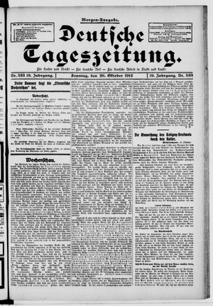 Deutsche Tageszeitung vom 20.10.1912