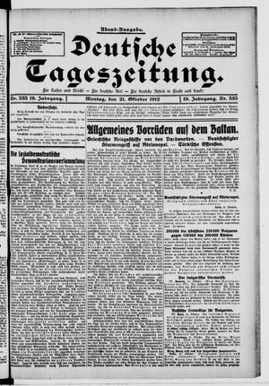 Deutsche Tageszeitung vom 21.10.1912