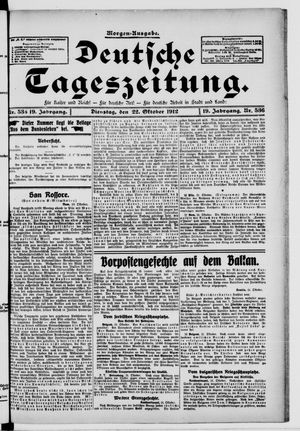 Deutsche Tageszeitung vom 22.10.1912